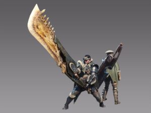 A picture of a Hunter from the Monster Hunter Series wielding a greatsword